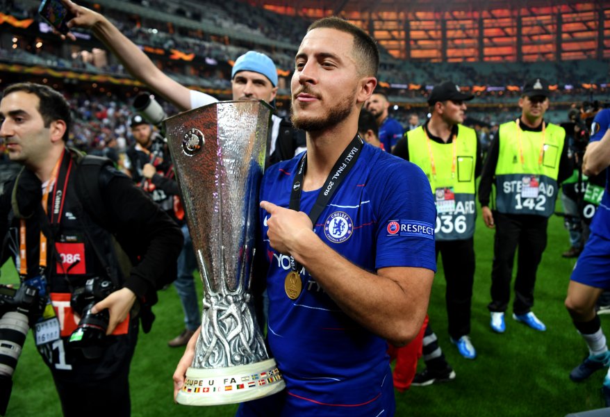 Еден Азар Челси 2019 май Лига Европа трофей титла отличие1