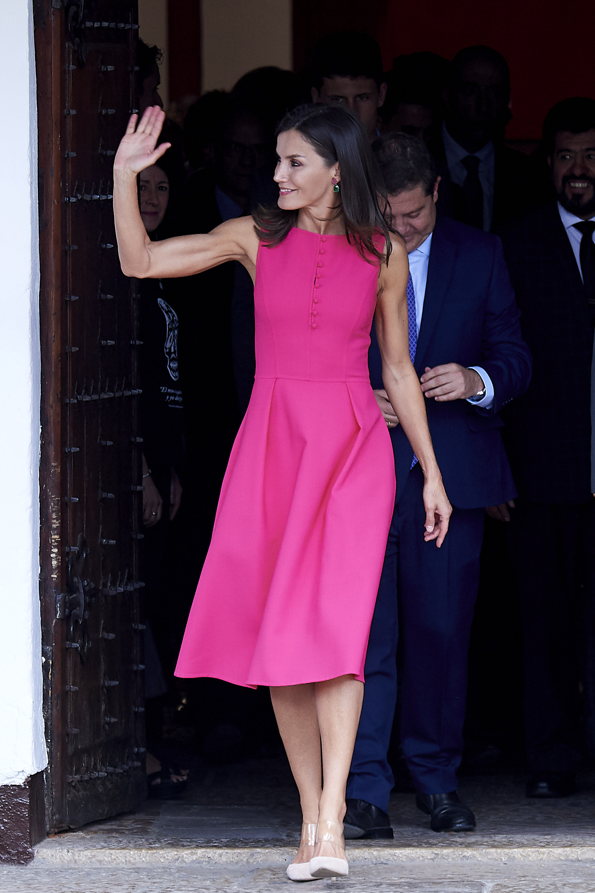<p>Кралица Летисия с красива розова рокля в Мадрид.</p>