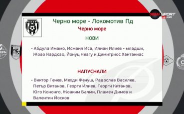 Тимовете на Черно море и Локомотив Пловдив ще се изправят