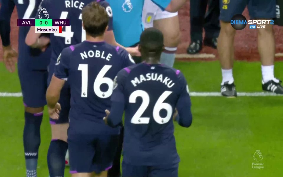 В 67-ата минута на мача Астън Вила - Уест Хем