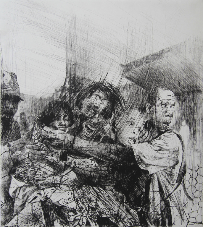 <p>Джузепе Виголо | Giuseppe Vigolo 60 сек., Хаити | 60 sec, Haiti бурин, суха игла I burin, drypoint</p>