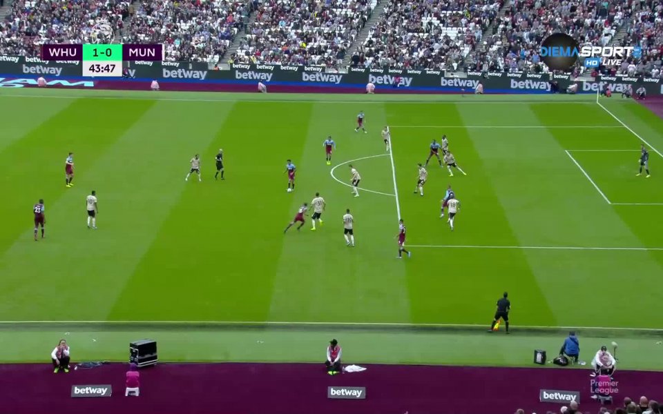 Уест Хем откри резултата срещу Манчестър Юнайтед в двубой от