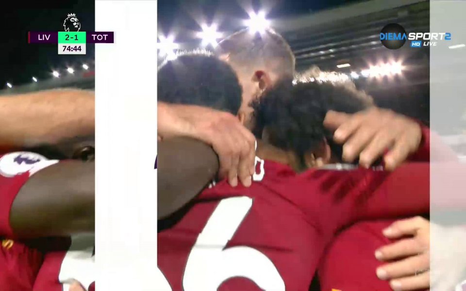 Ливърпул обърна резултата срещу Тотнъм и вече води с 2:1.