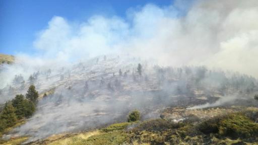  <p>Рила в пламъци, голям пожар гори втори ден</p> 