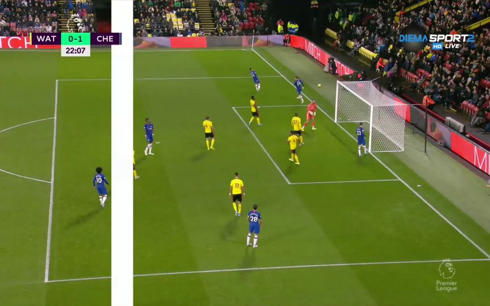 Отборът на Челси води с 1:0 на полувремето на гостуването