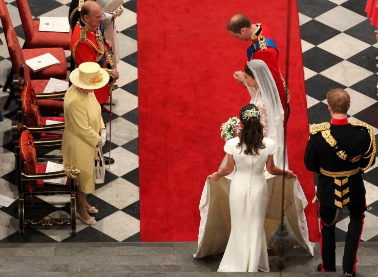 <p>На сватбената церемония на принц Уилям и Кейт Мидълтън, април 2011 г.</p>