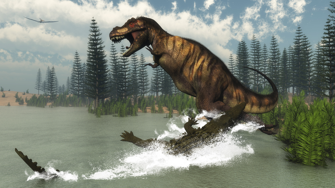 <p><strong>Крокодилът, който убива динозаври</strong></p>

<p>Deinosuchus е изчезнал вид крокодили, далечен родственик на алигатора, съществувал преди 82-73 млн. години. Този крокодил е достигал до почти 11 метра дължина и е живял до 50 г. По отношение на теглото средният представител на вида е достигал до 5 тона.</p>