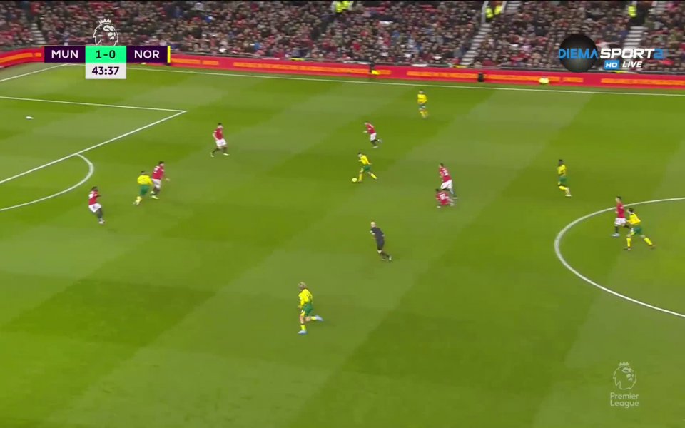 Манчестър Юнайтед води с 1:0 при домакинството на Норич в