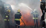  Огромен пожар в автоморга в Хасково 