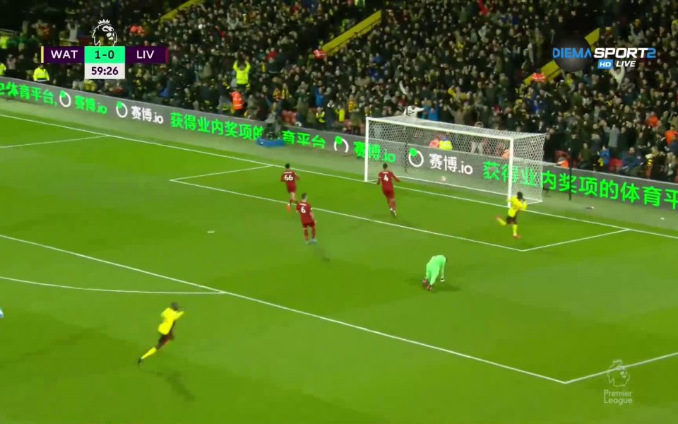 Уотфорд победи Ливърпул с 3:0 в среща от 28-мия кръг