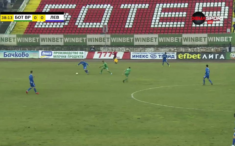 В 38-ата минута на срещата между Ботев Враца и Левски