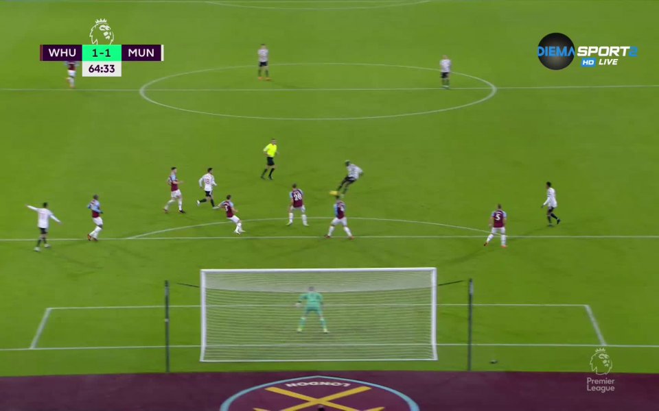 Погба изравни за Юнайтед срещу Уест Хем със страхотен гол