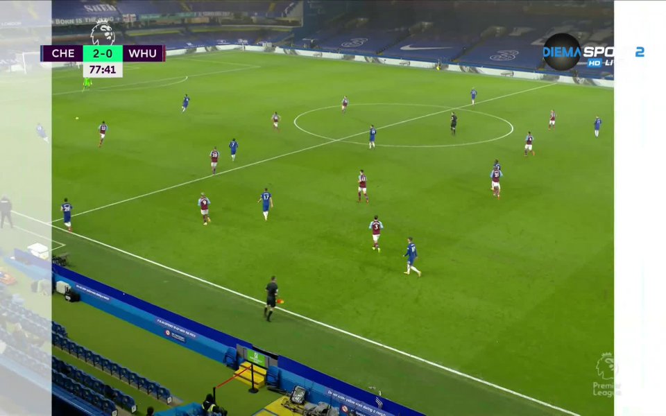 Челси води с 2:0 срещу състава на Уест Хем в