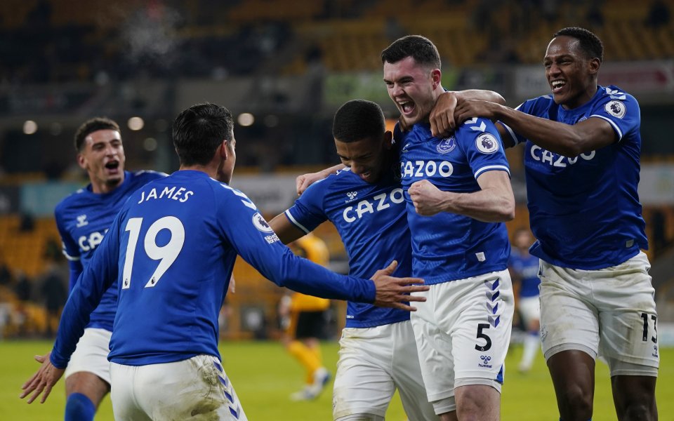 Отборът на Евертън победи като гост Уулвърхемптън с 2:1 в