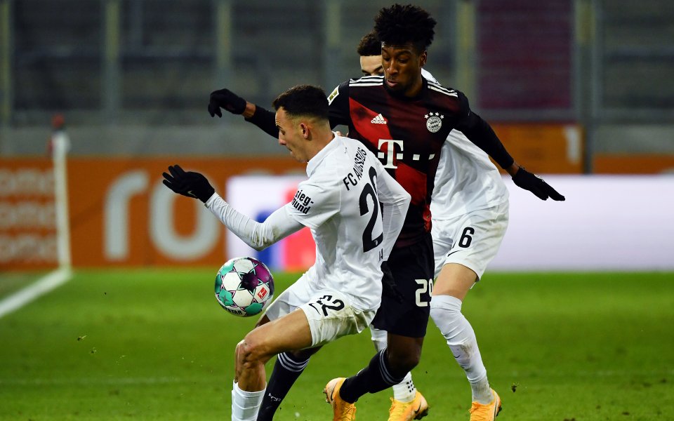 Байерн Мюнхен спечели с 1:0 баварското дерби срещу Аугсбург и