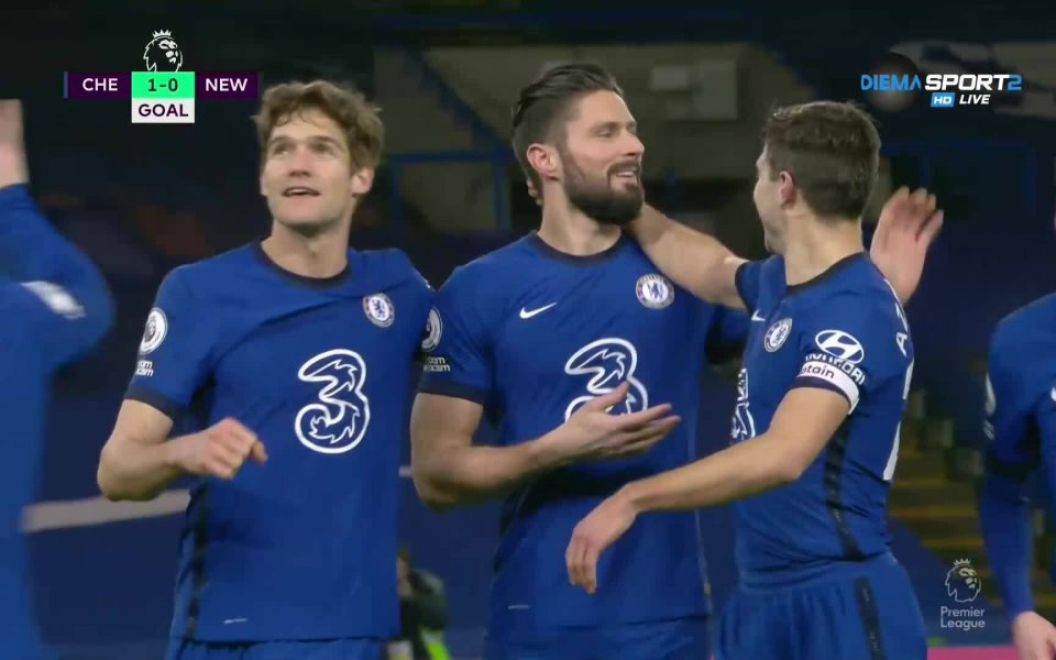 С голове на Оливие Жиру и Тимо Вернер Челси надви