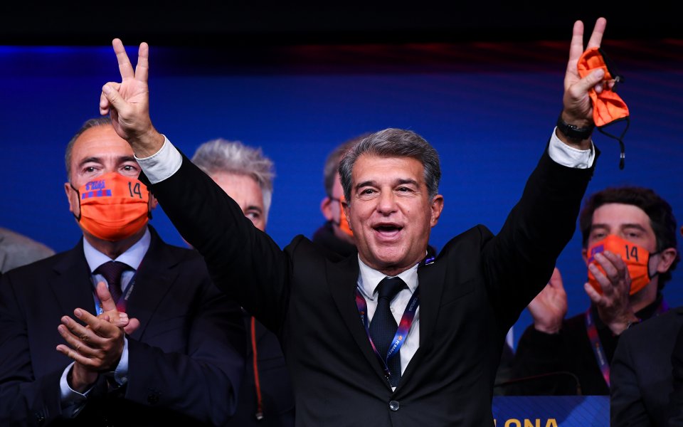 Новият президент на Барселона Жоан Лапорта е успял да се