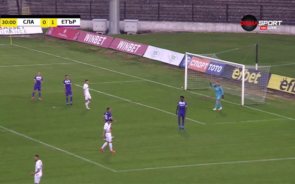 Отборите на Славия и Етър Велико Търново играят при резултат