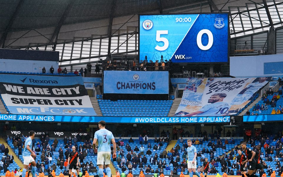 Награждаване на Манчестър Сити като шампион във Висшата лига за сезон 2020/2021, 23.05.2021 г.