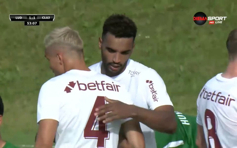Отборите на Лудогорец и Клуж завършиха при резултат 1:1 контролата