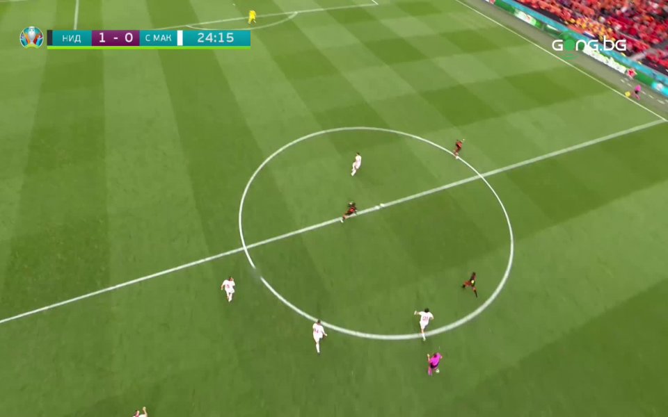 В 24-ата минута Нидерландия поведе в резултата на Северна Македония