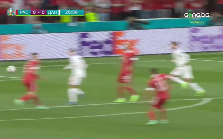 Русия - Дания 0:1 /първо полувреме/