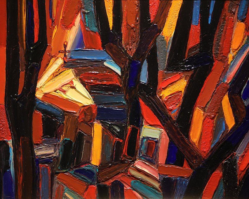 <p>Генко Генков (1923 &ndash; 2006) Църква в гората, 80-те г. на ХХ в. маслени бои, платно</p>