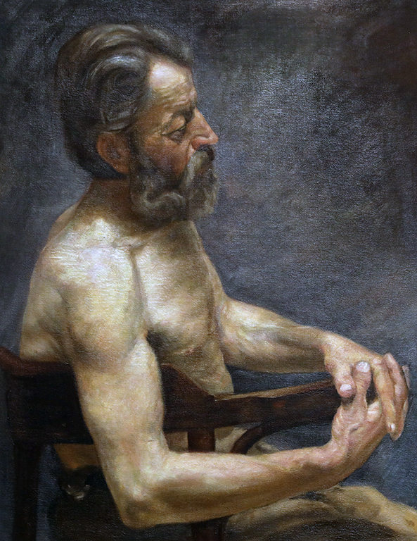 <p>Марин Георгиев Устагенов (1872-1937) Етюд - гола мъжка полуфигура 1912 г.</p>