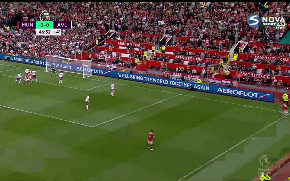 Ман Юнайтед - Астън Вила 0:0 /първо полувреме/