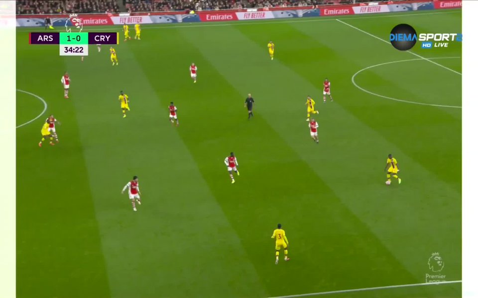 Арсенал - Кристъл Палас 1:0 /първо полувреме/