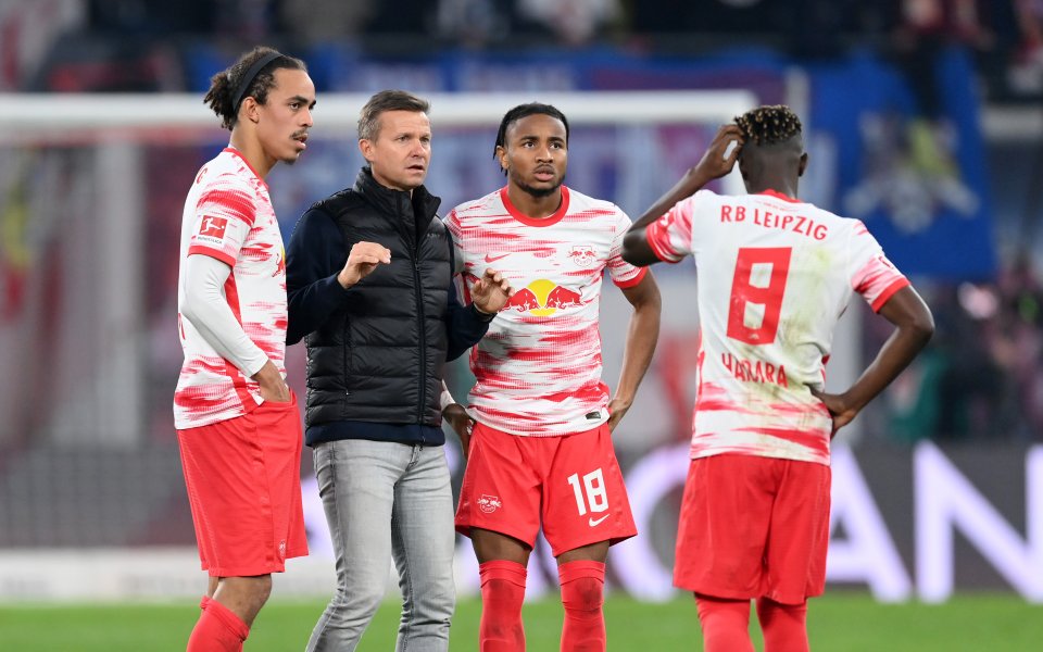 Треньорът на Ред Бул Лайпциг Джеси Марш и вратарят и