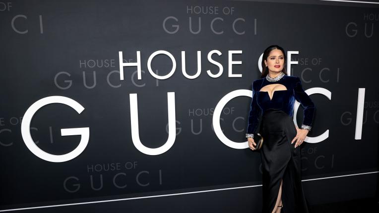  Салма Хайек на премиерата на „ Домът на Гучи “ в Ню Йорк 
