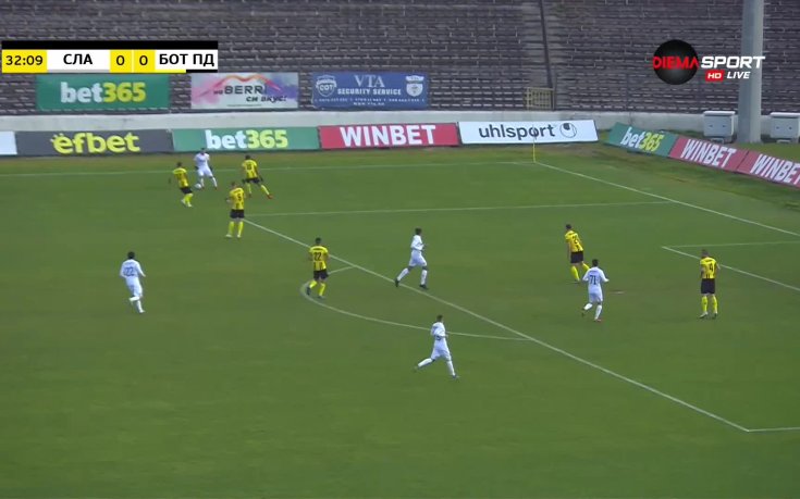 Славия - Ботев Пд 0:0 /първо полувреме/