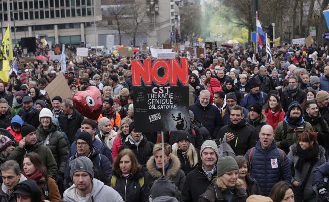  Протест против Коронавирус ограниченията в Белгия 