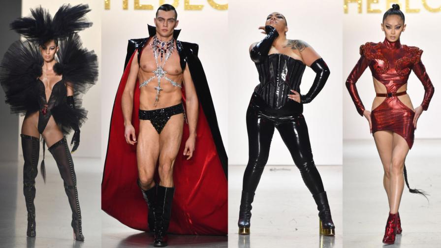 Шокиращото рок дизайнерско дуо "Блондс" закри Нюйоркската седмица на модата със секси вампири, декорирани корсети и гъвкави танцьорки