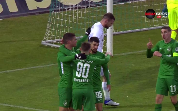 Лудогорец - Славия 2:0 /първо полувреме/