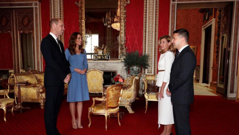 Срещата на принц Уилям и Кейт Мидълтън с президента на Украйна Владимир Зеленски
