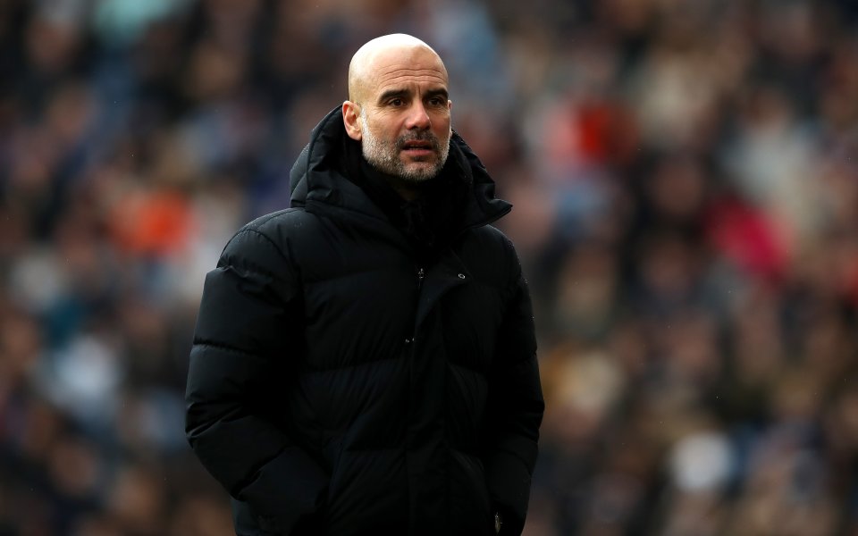 Мениджърът на Манчестър Сити Хосеп Гуардиола говори пред медиите преди