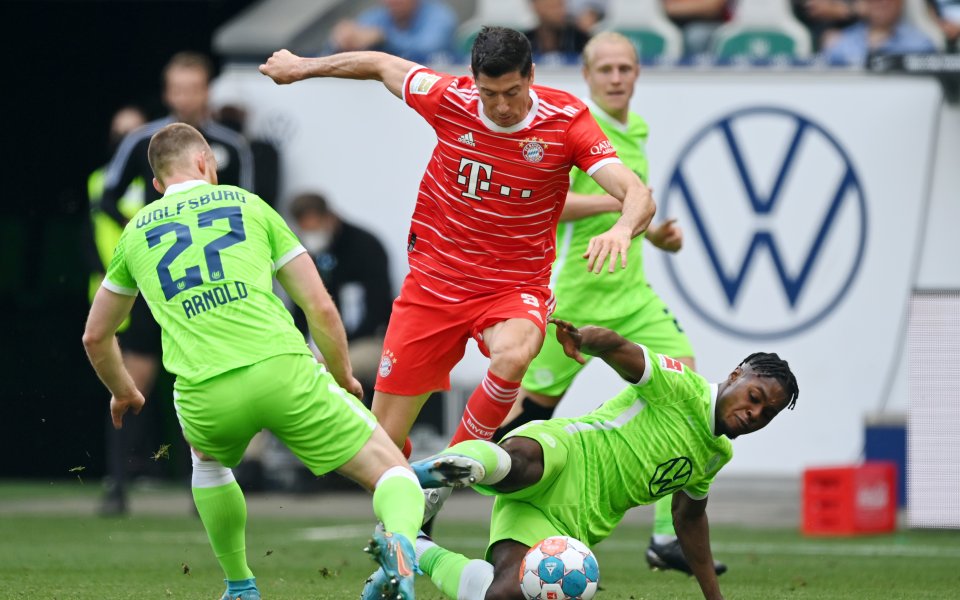 Байерн Мюнхен завърши наравно 2:2 като гост на Волфсбург в