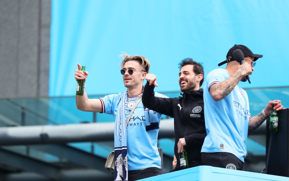 За играчите на Манчестър Сити празненствата след титлата нямат край.