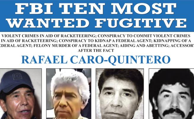 Мексико арестува известния наркобос Рафаел Каро Кинтеро, издирван от ФБР