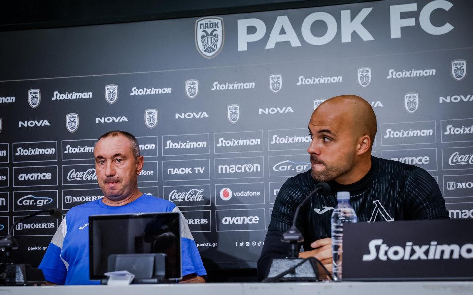 Наставникът на Левски &ndash; Станимир Стоилов, говори от Солун преди