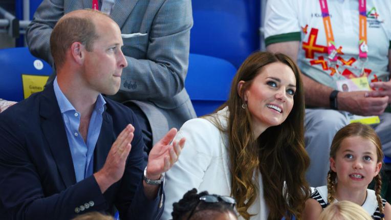 Кейт, Уилям и Шарлот на Игрите на Британската общност
