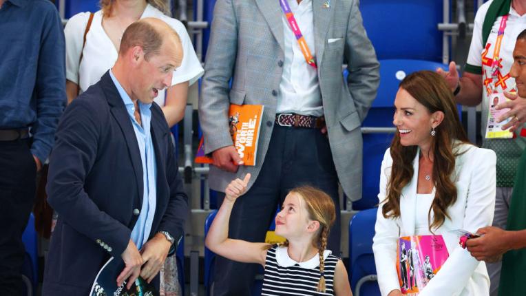 Кейт, Уилям и Шарлот на Игрите на Британската общност
