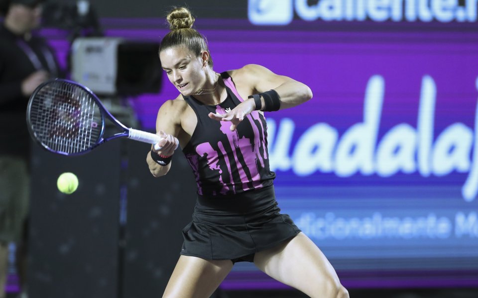Мария Сакари - Мари Боузкова 1:0 сета (спрян мач) / WTA, Гуадалахара, 1/2-финал, 23.10.2022 г.