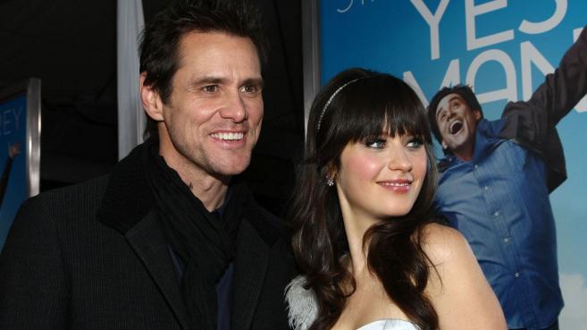  Джим Кери и Зоуи Дешанел на премиерата на кино лентата 