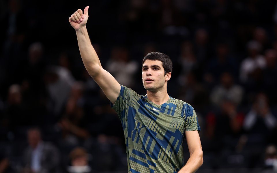 Карлос Алкарас - Григор Димитров 2:0 сета (6:1, 6:3) / ATP 1000, Париж, 1/8-финал, 03.11.2022 г.