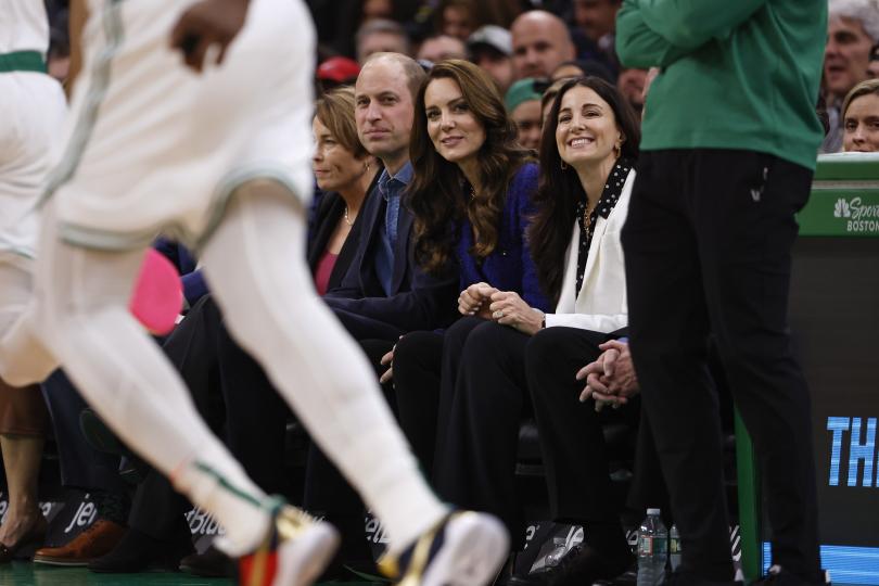 <p>Принцът и принцесата на Уелс в публиката на баскетболния мач между Бостън Селтикс и Маями Хийт</p>