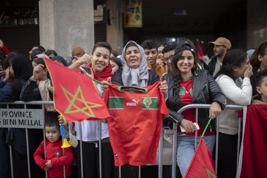 Парад при завръщането на мароканските национали от Мондиал 20221