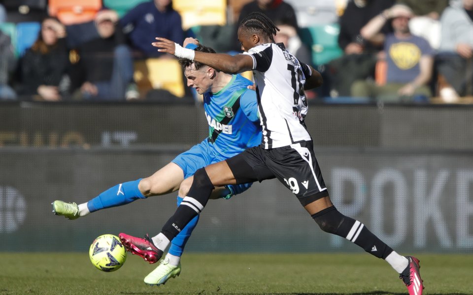 Удинезе и Сасуоло завършиха 2:2 в среща от 22-ия кръг